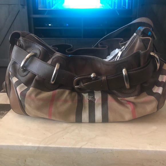 burberry leather duffle bag